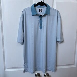 FootJoy Lisle Multi-Dot Print Short Sleeve Polo Mens XL Golf Performance Shirt